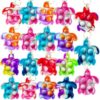 100 Pcs Tie Dye Turtle Pop It Keychain Soft Silicone Ocean Animal Fidget Toys