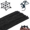 100 Pieces Black Pipe Cleaners Bulk Fuzzy Sticks Chenille Stems 12 Inch Pipe Cleaners for DIY Art Projects, Craft Supplies, Hair Pipe Cleaners