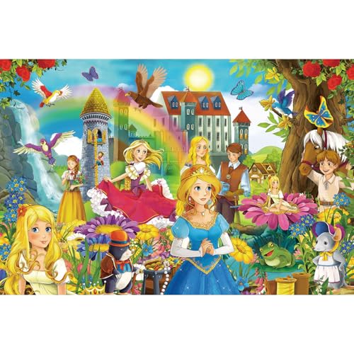 100 Pieces Floor Puzzles Toys for Kids Ages 4-10, Knight & Princess Theme Jigsaw Puzzles, Preschool Educational Brain Teaser Puzzle for Boys