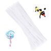 100 Pieces Pipe Cleaners Chenille Stem for DIY Arts Crafts, Bendable Fuzzy Sticks for Creative Projects, Decorations and Educational Activities(White)