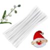 100 Pieces White Pipe Cleaners for Crafts - Thick Fuzzy Chenille Stems 12 Inch DIY Pipe Cleaner Flower Kit Bendable Art Supplies for Kids Classroom Projects & Holiday Decorations