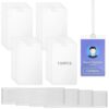 100 Sets Laminating Pouch with Loop Strap, 5 Mil Laminating Binding Film, Clear Luggage Tag Pouch with Slot Hole, Resealable Thermal Laminate Tag Kit for Work Cards, Student ID Cards, Gift Tags