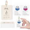 100 Sheets Blank Ink Swatch Cards 2.5 X 3.5 Inch Color Swatch Cards 300gsm Cold Press Watercolor Paper with Ring Cardstock Fountain Pen Ink Palette Card for Organization Painting Journaling