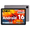 10.1 inch Android Tablet, Android 16 System, 120Hz Ultra-Smooth Display, 4GB RAM 128GB ROM (1TB Expandable), Octa-Core Processor, Widevine L1 for HD Streaming, Face Unlock, Slim Metal Body, GPS