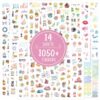 1050+ Stickers 14 Sheets Holographic Seasonal Planner Sticker Pack, Watercolor Holiday & Botanical Decals, Year-Round Aesthetic Dotted Notebook Accessories