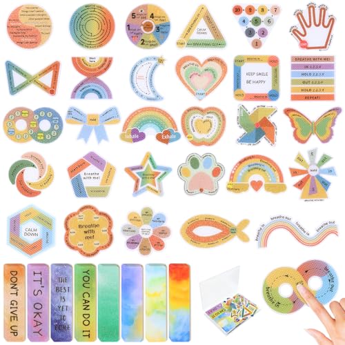 108 Pieces Sensory Stickers - 2 Textured Surface Sensory Stickers with Storage Box - Fidget Strips for Adults, and ADHD - Anxiety Relief Mindfulness Stickers for Office Desk