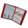 10 Double-Sided Panel Flip Folder, 20 A4 Letter Sized Pockets, Loose-Leaf Document Storage Display Rack(Red)