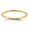10K Gold 1.2mm Half Round Stackable Band Size 6