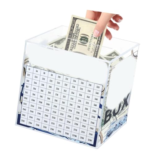 10K Smash Box Money Saving Challenge - Unbreakable Clear Acrylic Piggy Bank for Adults, Visual Cash Savings Goal Tracker Box to Save $10,000 (Must Break to Open), Gift for Friends