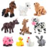10 Pack 3D Printed Farm Animals Figurines, Realistic Cute 3D Printed Animal Toys for Kids Articulated Flexible Fidget Toys for Party Favors Birthday Gift Classroom Rewards Home Office Desk Decor