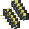 10 Pack Black on Yellow Label Tape 12mm Compatible with TZe-631 TZ631 for D210 H100 H110 D400 D600 1290 Label Makers