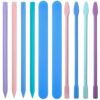 10 Pack Colored Silicone Stir Sticks Set, 3 Styles Reusable Paint Mixing Sticks, Epoxy Resin Stirring Rod for Facial Mask Hair Removal Mixing Paint Wax Crafts