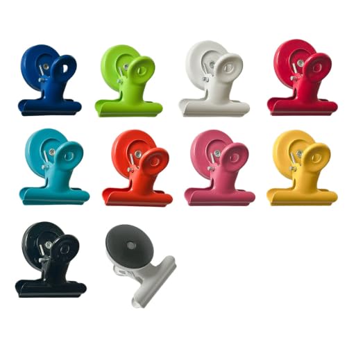 10 Pack Fridge Colorful Heavy Duty Magnetic Clips, Scratch Free Strong Refrigerator Whiteboard Magnet Clips for Kitchen Organization, Photo Display, Locker, Home Office Classroom Teacher Supplies