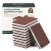 10 Pack Magic Carborundum Cleaning Sponge, Heavy Duty Rust Eraser Pads for Kitchen Cast Iron Skillets, Grill Grates, Stove Tops, Pots, Tools, Brown Nano Melamine Emery Scouring Sponges