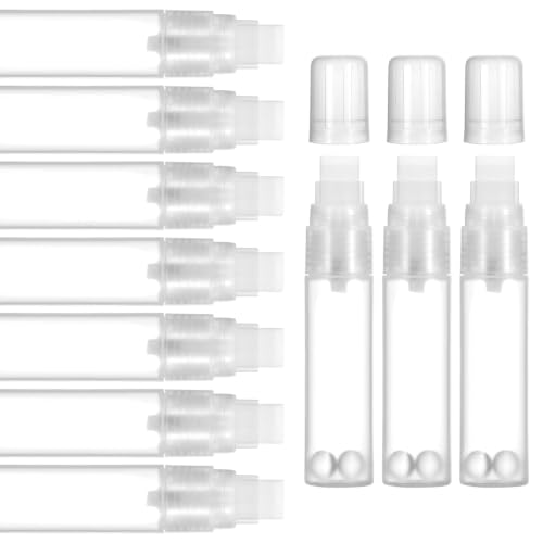 10 Pack Refillable Paint Pens Empty – Large 16mm/0.63” Jumbo Tip, Translucent Plastic Body, Easy-Fill Design for Acrylic, Leather Dye, Oil, Watercolor, Ink & More – Ideal for Rock, Wood, Ceramic