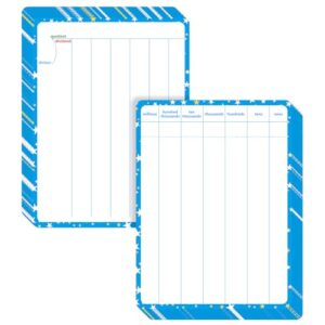 10 Packs Division Whiteboard Card, Double Sided Dry Erase Board Writable and Erasable Math Learning White Board for Kids, Students, Classroom and Home (Each Measures 12” x 9”)