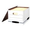 10 Pack White Corrugate Cardboard File Storage Box with Lids - Basic Duty, Stackable, Dust-Proof for Letter & Legal Size Documents, Home Office & Archive