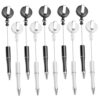 10Pcs Beadable Pens, Retractable Black Ink Badge Reel Pen, Ballpoint Pull Clip for DIY Making, Office Worker, Waitress, Writing Supplies, Black & White