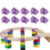 10pcs Colorful Wooden Train Track Connectors, Safe PP Material, Interactive