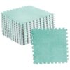 10pcs Plush Puzzle Floor Foam Mat Tiles Fluffy Cuttable Non Slip Interlocking Carpet Tiles (Green)