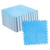 10pcs Plush Puzzle Floor Foam Mat Tiles Fluffy Cuttable Non Slip Interlocking Carpet Tiles (Blue)