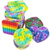 10pcs Random Silicone Tie-dye pop Bubble Fidget Toy, Autism Special Needs Stress Reliever, Squeeze Sensory Tools to Relieve Emotional Stress for Kids Adults，Party Toys