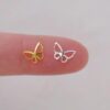 10 Pieces 8mm Gold or Silver Butterfly Metal Cabochons, Kawaii Nail Art Decorations for Resin Crafts, DIY Jewelry Making & Decoden