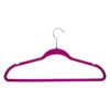 10PK Velvet Clothes Hangers,ABS Plastic Non-Slip, Slim Pink with Zinc Hooks