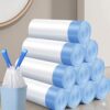 10 Rolls, Drawstring Trash Bags on 10 Rolls, Wastebasket Liner