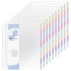 10 Sets 80Pcs Clear Sheet Protector Sleeves, Plastic 3 Ring Binder Dividers