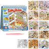 10 Set Themed Stores DIY 3D Stickers Scene Book, Restocking Game with Shelves, Supermarket Coffee Clothing Craft Shop Cute Cartoon Scene Stickers for Adult Kids Relief Stress Pass The Time