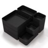 11-Piece Stackable Drawer Organizer Set, Multi-size Desk Drawer Organizer Trays Vanity Storage Bins for Storing Makeup, Stationery, Utensils in Bathroom Dresser, Office and Kitchen