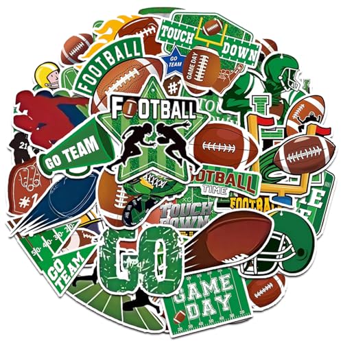 110Pcs Football Stickers, Football Sports Ball Sticker PVC for Helmet Water Bottles Car Laptop, Vinyl Waterproof Football Team Fans Decal for Football Player Sport Football Lover