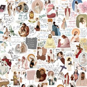 110PCS Jesus Christian Bible Verse Stickers, Waterproof Vinyl Religious Faith Inspirational Decals for Water Bottles, Laptops, Journals, Scrapbooks, Bibles, Christian Gifts for Women Men