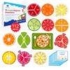 112 PCS Yummy Magnetic Fractions - Magnetic Fraction Tiles & Circles, Bars, Classroom Math Manipulatives, Fraction Manipulatives for Elementary Teachers 2nd, 3rd, 4th, 5th Grade - Simply Magic