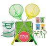 11Pack Bug Catcher for Kids, Bug Catching Kit with Extendable Bug Net, Butterfly Net, Collection Boxes, Butterfly Cage, Backpack, Outdoor Explorer Adventure Set for Boys Girls Ages 4-12
