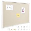 11"x14" White Framed Natural Wood Tone Bulletin Board, Pin Board