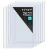 11" x 17" Rigid Print Protectors, Rigid Sheet Protectors - Durable PVC Document Protectors, Plastic Sleeves for Photos, Prints, and Menu Covers Document Holder Birth Certificate Protector, 6 Pack