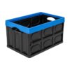 12-Gallon Collapsible Storage Bin with Handles, Foldable, Stackable, Black