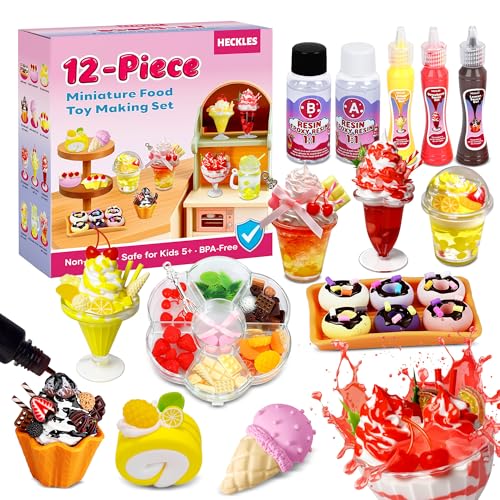12-Piece Miniature Food Toy Making Set - DIY Tiny Play Food for Kids 5+ | Non-Edible, Pretend Kitchen Play for Little Chefs | Birthday Gifts and Party Favors to Spark Creativity and Imagination