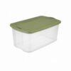 120-Qt Clear Plastic Storage Bin with Olive Green Lid and Handle Slots