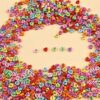 1200pcs 5x7mm Colorful Heart Alphabet Acrylic Beads,A-Z English Letter Loose Beads
