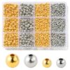 1200pcs Gold & Silver Beads for Jewelry Making，4mm & 6mm Gold Silver Beads for Jewelry Making, Spacer Beads, Beads for Bracelets, Necklaces, Earrings & DIY Craft Jewelry Bead Assortments