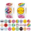 1200 Pieces Smiley face Stickers, Happy Face Stickers in 24 Design Styles, for Kids Reward Sticker School Classroom Teacher Supplies- Perforated Line/ 2 Rolls