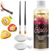 120ml Clear Varnish for Air Dry Clay, Gloss Finish Clear Glaze for Pottery , Ceramics, Oil Painting, Wood, Colourless Scratch Resistant Sealant Varnish (120x 1Pack)