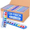 120 Pack Watercolor Paint Set Bulk for Kids, 8 Colors Washable Water Colors