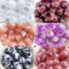 120pcs 14mm Large Hole Beads for Macrame & Hair Braids, 7mm Big Holes Pony Beads for DIY Jewelry Making, Hair Beads