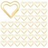 120 Pcs Cute Gold Heart Paper Clips, Love Heart Shape Mini Stainless Steel Clips Small Binder Paperclips Decorative Fancy Bookmark Supplies for Wedding Decor Office School Crafts Document Organizing