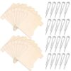 120 Pcs Flat Wooden Ribbon Spools, Bone Shaped Wood Pieces for DIY Crafts, Thread Organizer with 120 Clips, 3.1 x 3.9 in Unfinished Wood Cutouts, for Embroidery Floss Bobbins