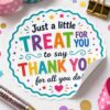 120 PCS Just a Little Treat Thank You Stickers, Appreciation Favor Labels, Self Adhesive Gift Seals for Treat Bags, Envelopes, Cards, Party Gifts, Teacher Coworker Supplies